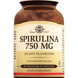 کپسول اسپیرولینا 750 میلی گرم  exp 2028برند سولگار 80 عددیSPIRULINA 750MG SOLGAR