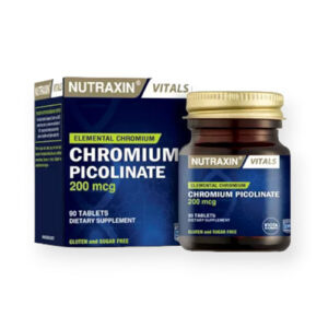 قرص کروم پیکولینات 200Mcg نوتراکسین – بسته ۹۰ عددیNUTRAXIN CHROMIUM PICOLINATE 200 MCG 90 KAPSUL