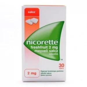 آدامس ترک سیگار 2 میلی گرم 30 عددی میوای Nicorette Freshfruit 2 mg Meyveli 30 add Nikotin