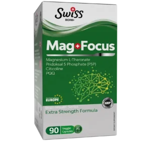 منیزیم L-ترونات، سیتیکولین، PQQ، P5P اثر هم‌افزایی برند سویس Swiss Bork Mag Focus 90 Capsules