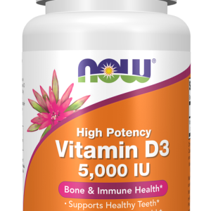 مکمل ویتامین D3 با دوز ۵۰۰۰ واحد (IU) از برند NOWNOW Vitamin D3 5,000 IU 30 softgels