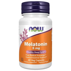 قرص ملاتونین ۶۰ عددی بهبود وضعیت خواب 5mgMelatonin 5 mg 60 cap...NOW