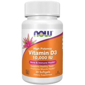 ویتامین D3 ناو فودز Now Foods Vitamin D3 10,000 IU Softgels NOW Vitamin D-3 10,000 IU 30 softgels