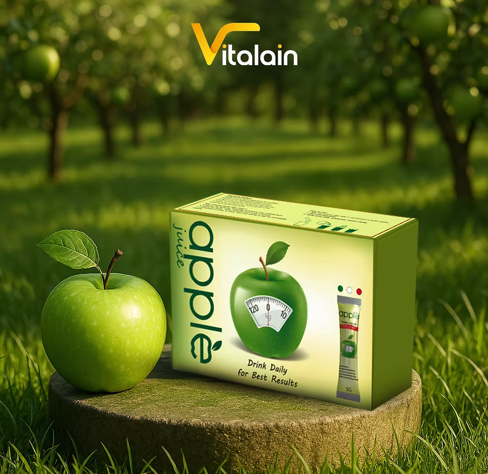 دمنوش آب سیب مخصوص لاغری موضعی کمک به لاغری سریع apple juice vitalain