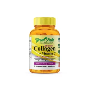 کلاژن حلال با ویتامین C حلال 90 عددی گرن فیلد Collagen plus Vitamin C 90 cap  Green Field