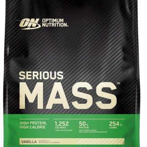 پودر پروتئین Optimum Nutrition Serious Mass Gainer، وانیلی، ۱۲ پوند کیلوگرم On Serious Mass Vanilla Protein Powder Supplement, 16 Servings, 12 Lbs (5.44 Kg)